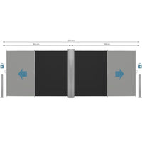 Tenda laterale oscurante per privacy doppio schermo retrattile nero 200 x 600 cm 2208137