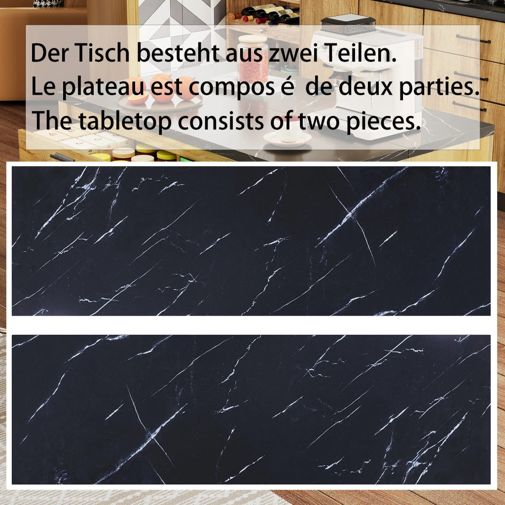 ISOLA CUCINA in stile country 120x75x90 cm MDF Nero e Naturale