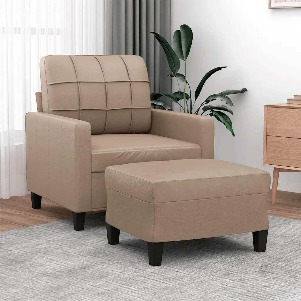 Poltrona con Poggiapiedi Cappuccino 60 cm in Similpellecod mxl 118941