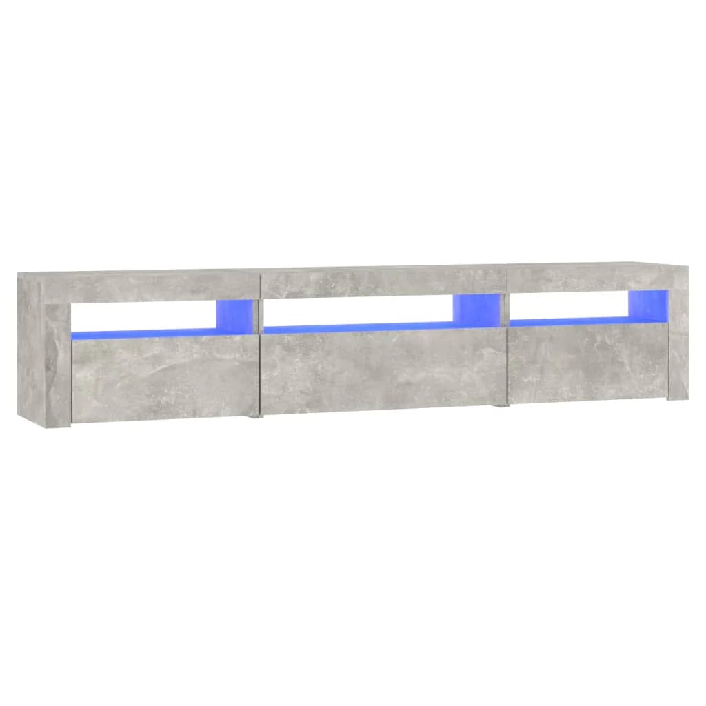 Mobile TV multimediale scaffale TV credenza mobile TV per sala da pranzo soggiorno camera da letto con luci LED 195 x 35 x 40 cm grigio 02_0026546
