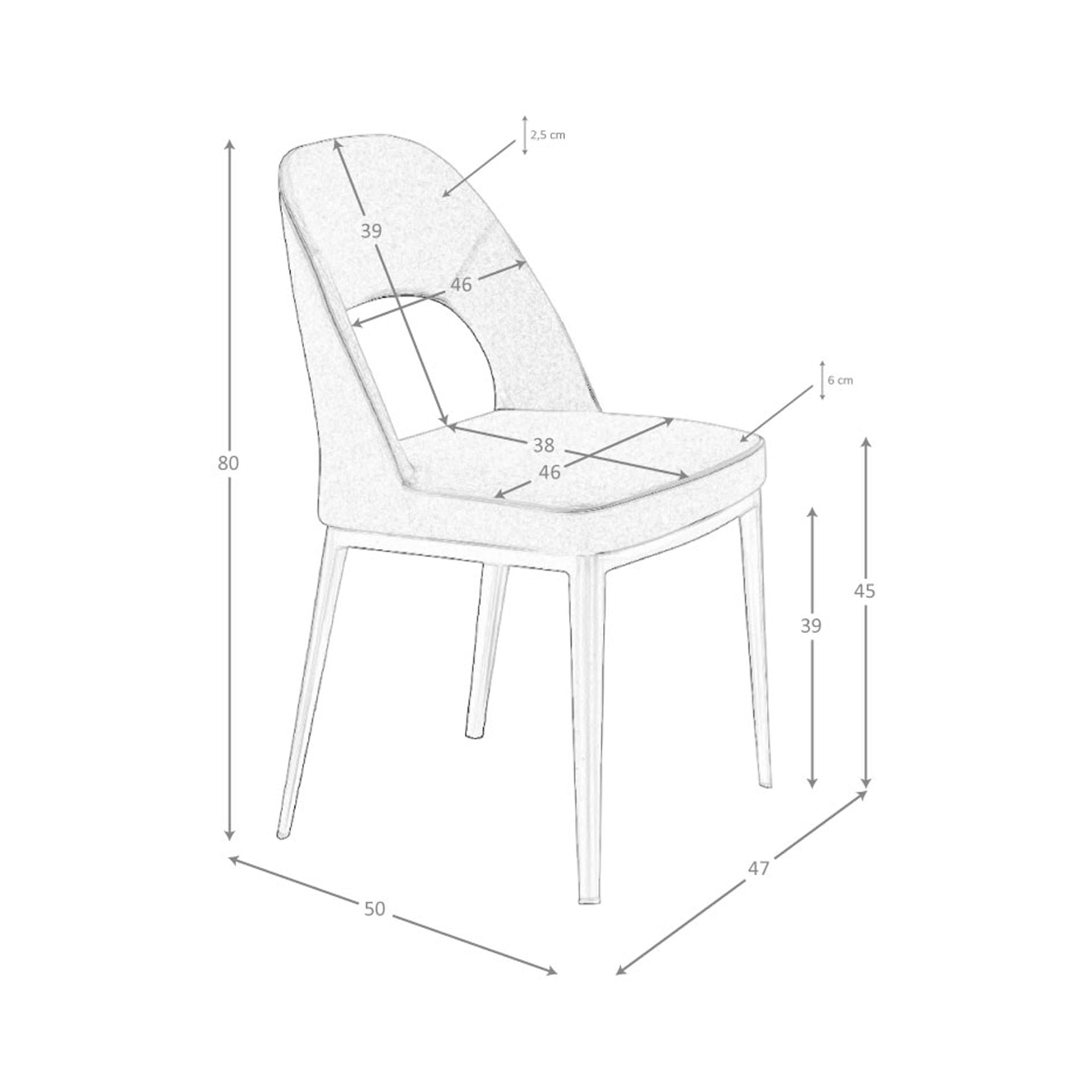 Sedia in tessuto grigio scuro