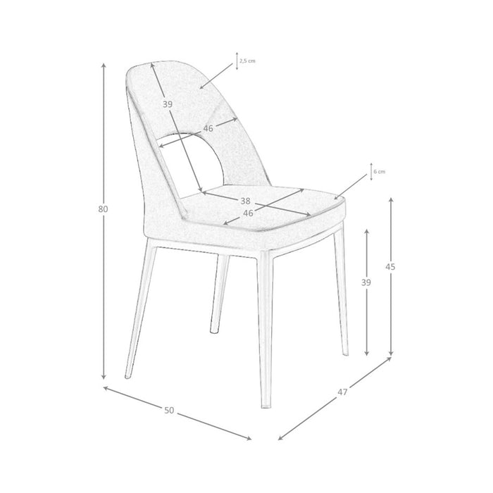 Sedia in tessuto grigio scuro