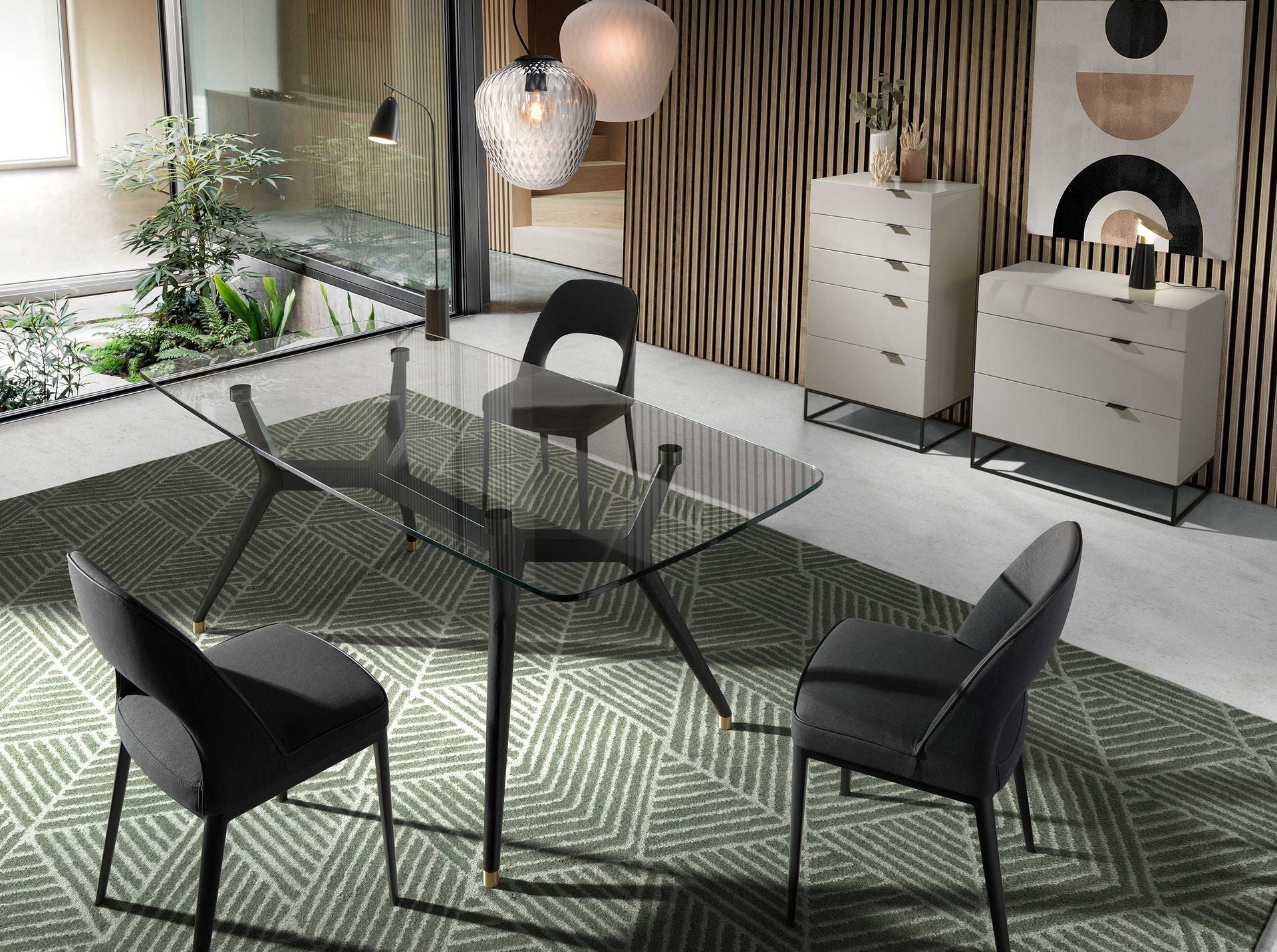 Sedia in tessuto grigio scuro