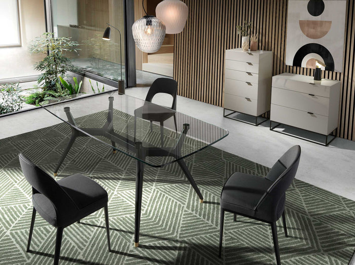 Sedia in tessuto grigio scuro