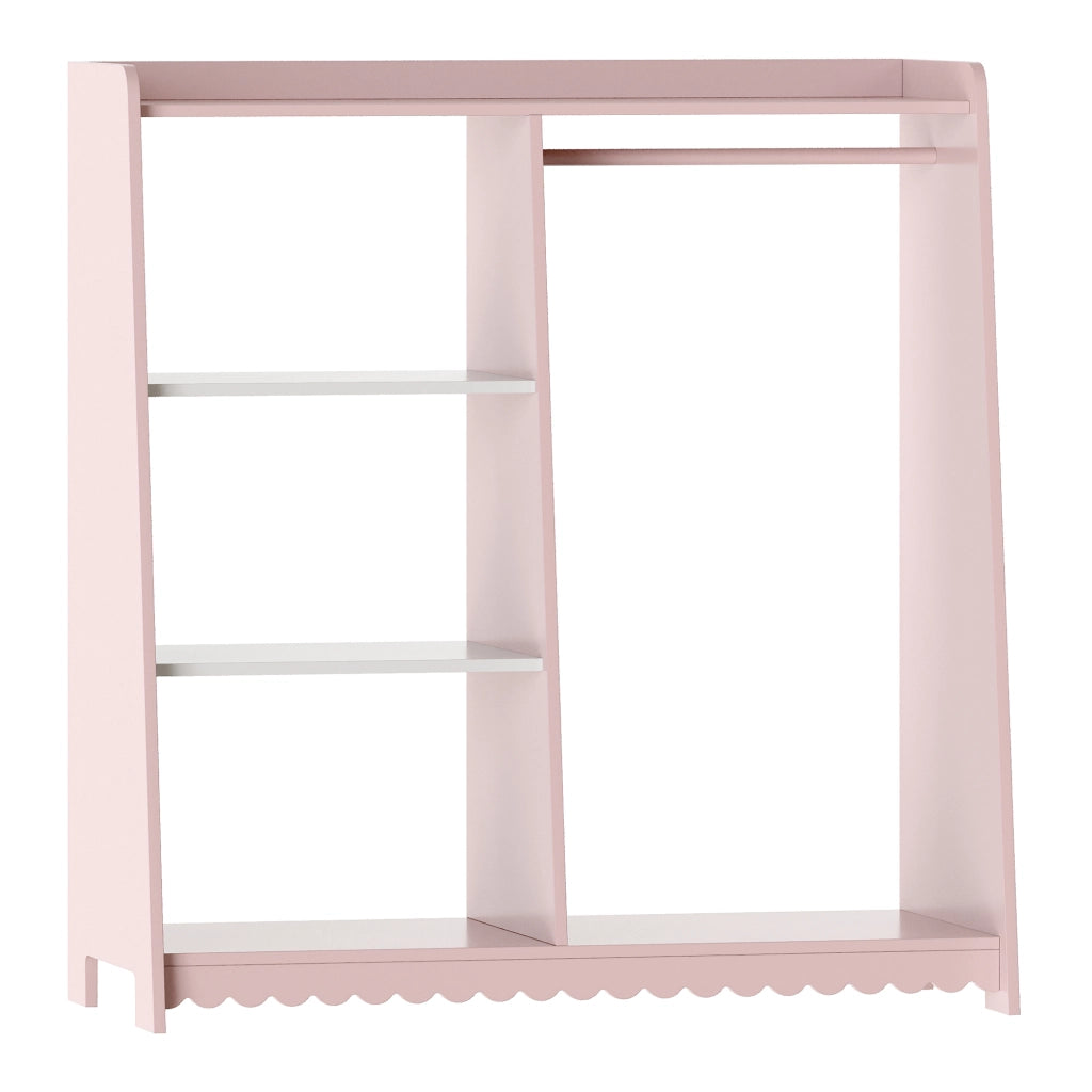 Guardaroba Aperto Vestnes per Cameretta 90x80x38 cm a Misure di Bimbi - Rosa/Bianco [en.casa]