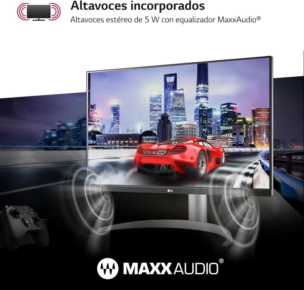 27UP850 Monitor 27" UltraHD 4K LED IPS HDR 400, 3840x2160, AMD FreeSync 60Hz, HDMI 2.0 (HDCP 2.2), Display Port 1.4, USB-C, USB 3.0, Audio Stereo 10W, AUX, Stand Pivot, Flicker Safe, Bianco