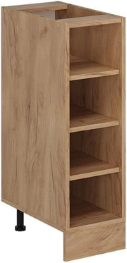 Scaffale da cucina R-Line, Quercia dorata, 25 cm senza piano di lavoro, per la libera combinazione all'interno di sistemi cucina modulari