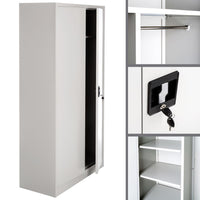 Spogliatoio in metallo 5 livelli 90 cm con armadio integrato grigio 08_0000439