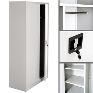 Spogliatoio in metallo 5 livelli 90 cm con armadio integrato grigio 08_0000439