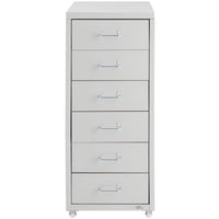 Cassettiera ufficio 69 cm mobile in metallo 6 cassetti grigio chiaro 08_0000394