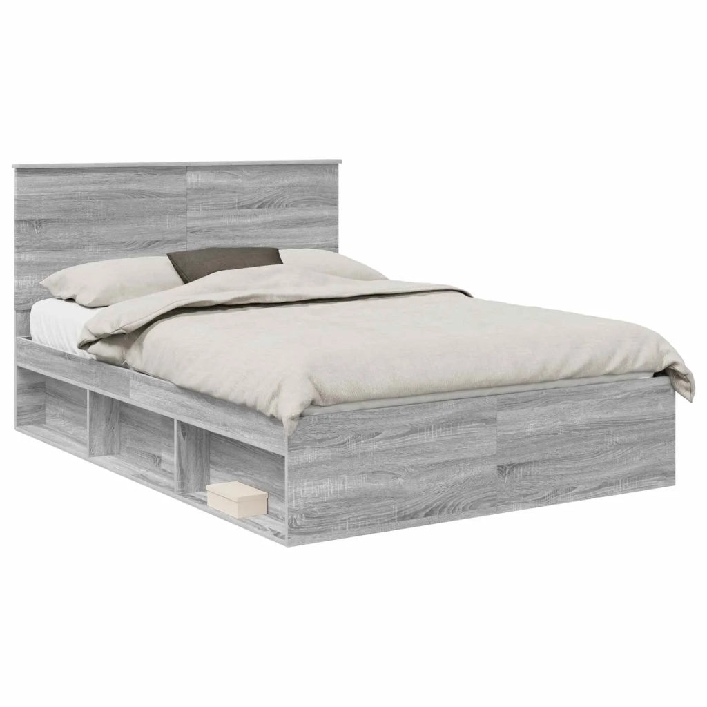 Struttura del letto Grigio Sonoma 140 x 190 cm Pino massello