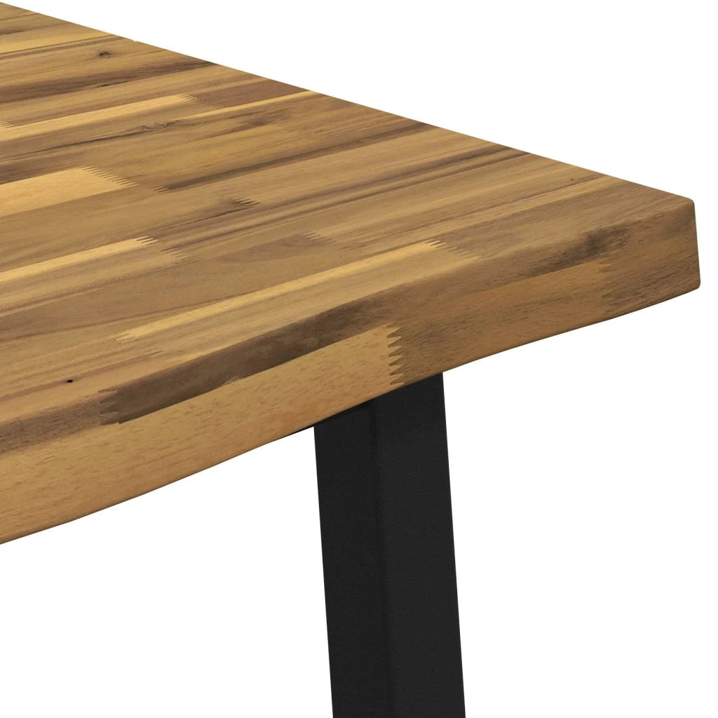 140 x 80 x 75 cm Legno di Acacia Massello Bianco e Nero 937528