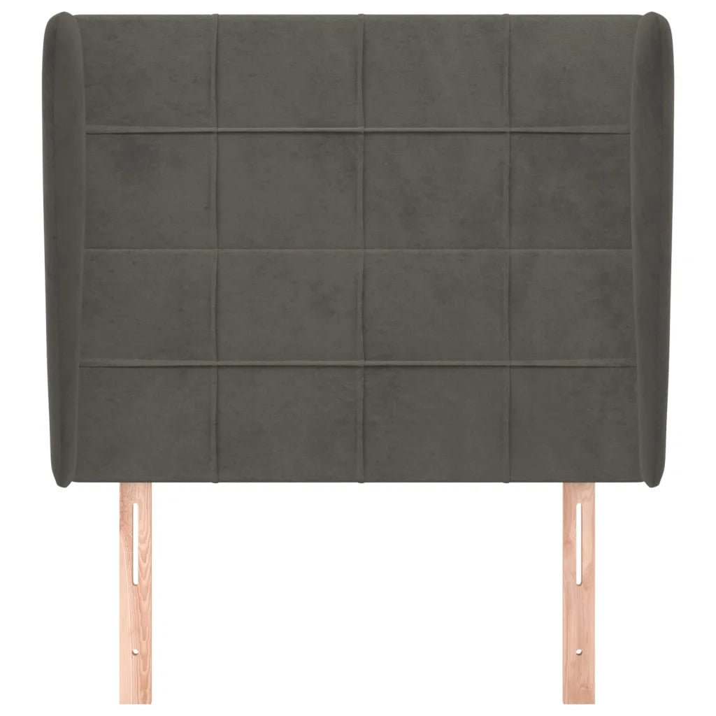 Testiera ad Orecchio GrigioScuro 103x23x118/128cm in Velluto