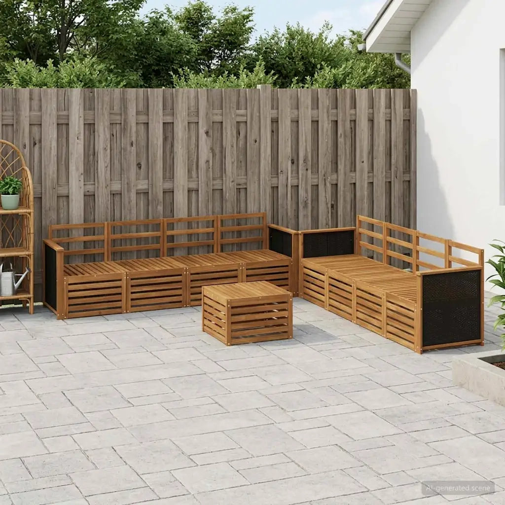 Set divani 9 pcs Legno di Acacia Massello