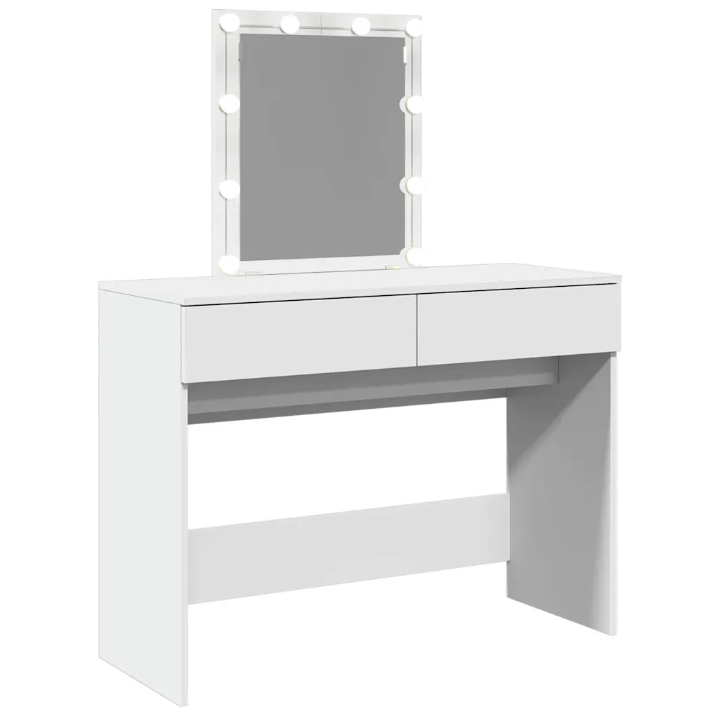 Toeletta | Tavolo da Trucco con LED Bianco 100x40x130 cm