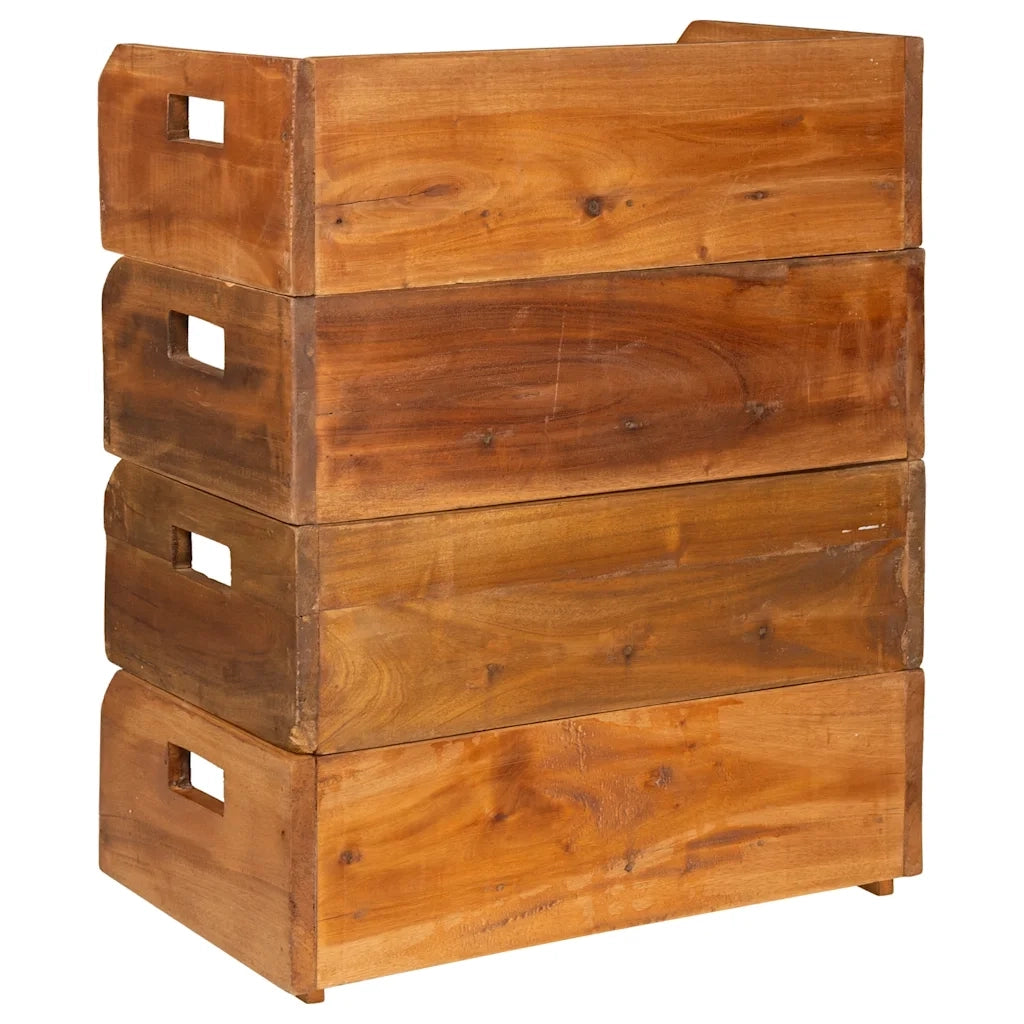 Set Portavini 4 pz per 16 Bottiglie in Legno Massello di Mogano 244491
