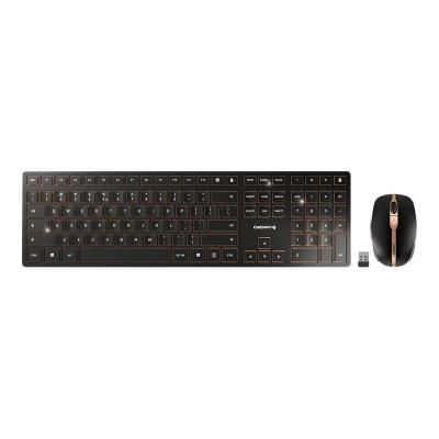 Cherry dw 9000 slim tastiera mouse incluso universale rf senza fili + bluetooth qwerty inglese us nero - 129113