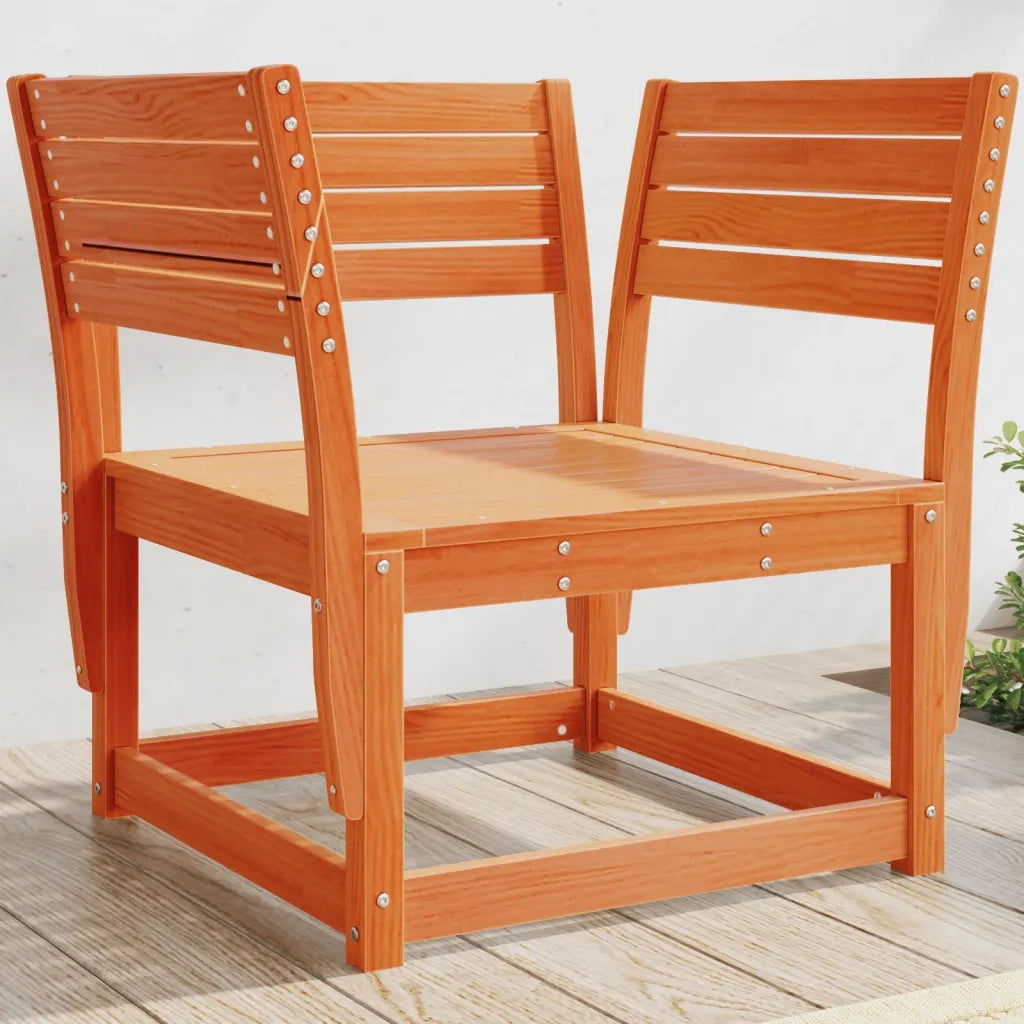 Sedia da Giardino Marrone Cera in Legno Massello Pino 844676