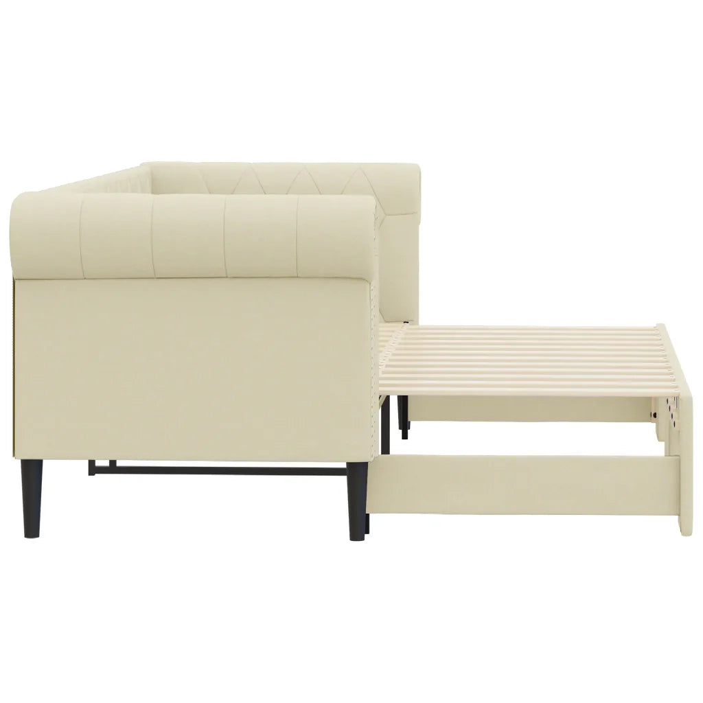 Divano Letto con Letto Estraibile Crema 90x200 cm in Similpelle 3197725