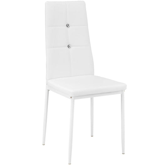 Set di 6 sedie per soggiorno cucina sala da pranzo design elegante con finitura bianco lucido 08_0000168