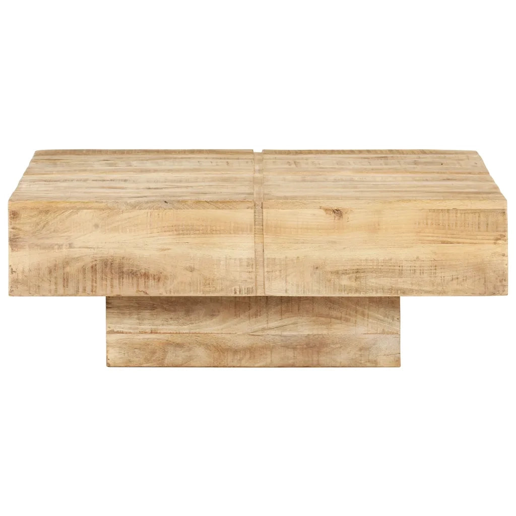 Tavolino da Salotto 80x80x28 cm in Legno Massello di Mango 323592