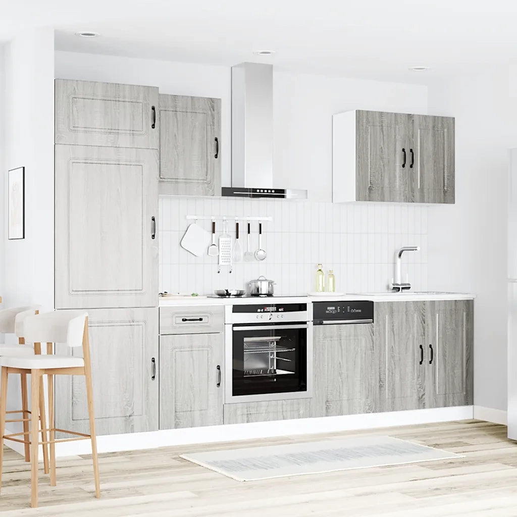 vidaXL Set Mobili da Cucina 7 pz Kalmar Grigio Sonoma in Truciolato