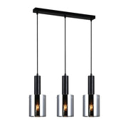 Italux Sardo moderno lampadario nero cromo 3xE27 dimmerabile