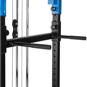 Stazione fitness con gabbia per pesi in acciaio nero/blu 08_0000428