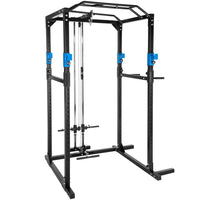 Stazione fitness con gabbia per pesi in acciaio nero/blu 08_0000428