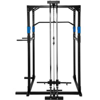 Stazione fitness con gabbia per pesi in acciaio nero/blu 08_0000428