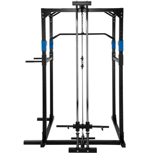Stazione fitness con gabbia per pesi in acciaio nero/blu 08_0000428