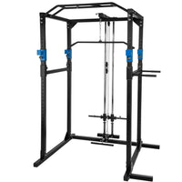 Stazione fitness con gabbia per pesi in acciaio nero/blu 08_0000428