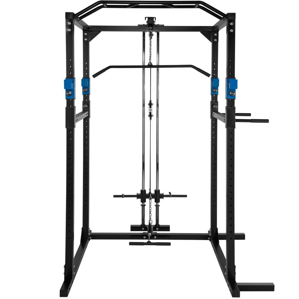 Stazione fitness con gabbia per pesi in acciaio nero/blu 08_0000428