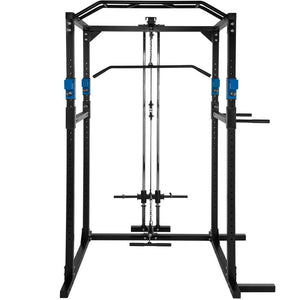 Stazione fitness con gabbia per pesi in acciaio nero/blu 08_0000428
