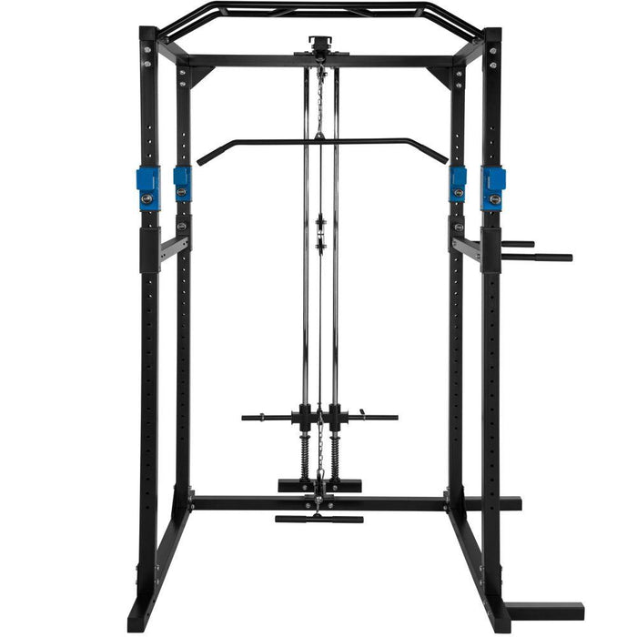 Stazione fitness con gabbia per pesi in acciaio nero/blu 08_0000428