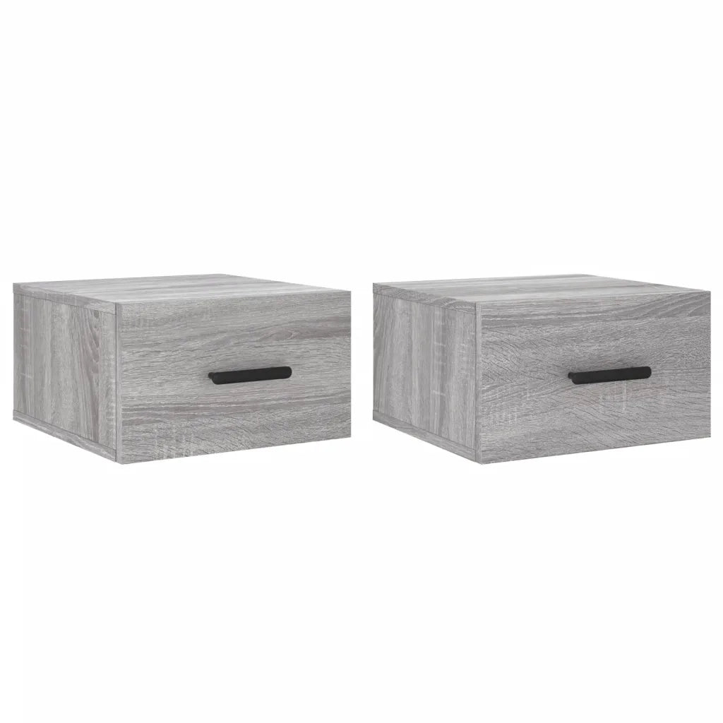 Comodini a Muro 2 pz Grigio Sonoma 35x35x20 cm 829849