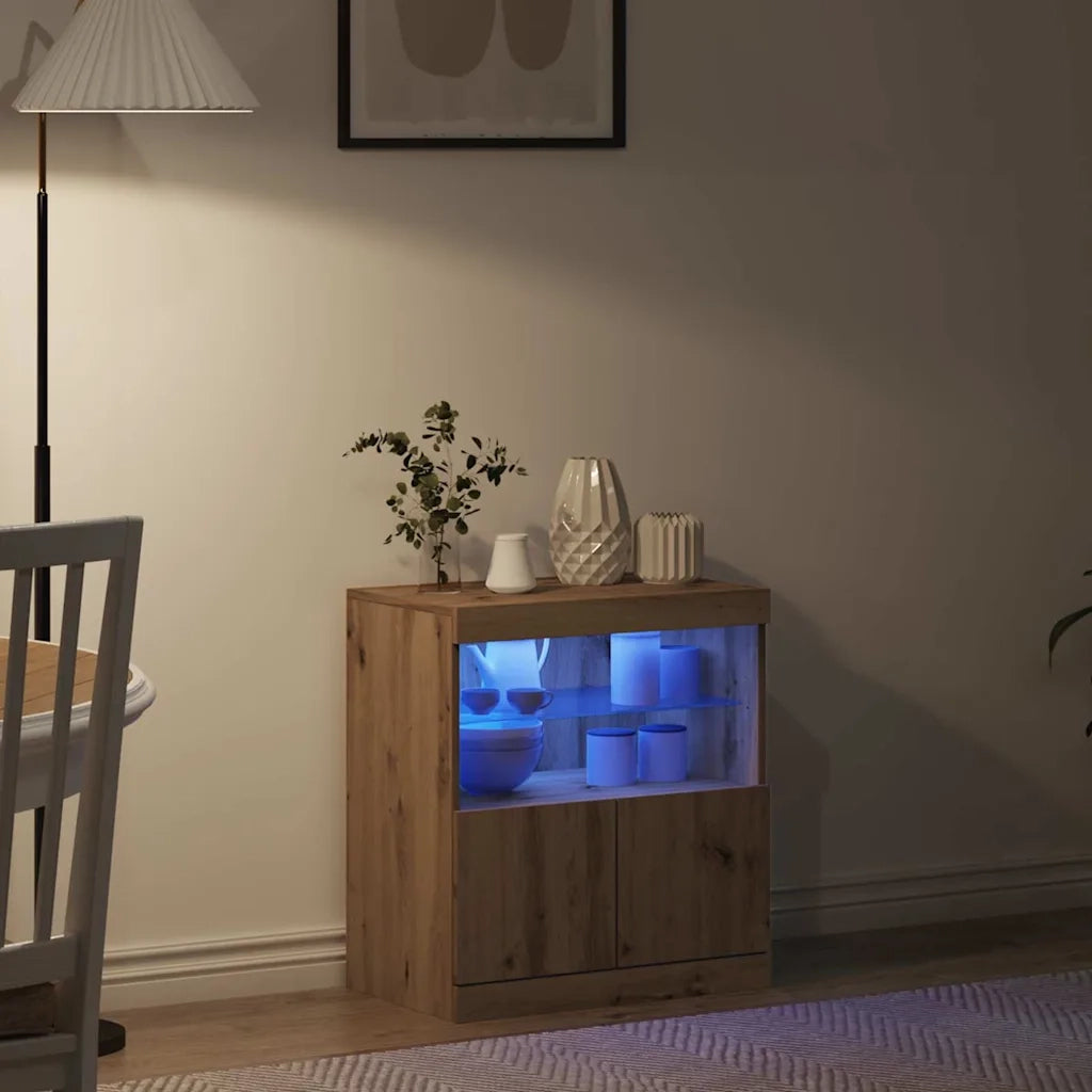 Credenza | Madia LED Marrone 60,5 x 37 x 67 cm Legno multistrato