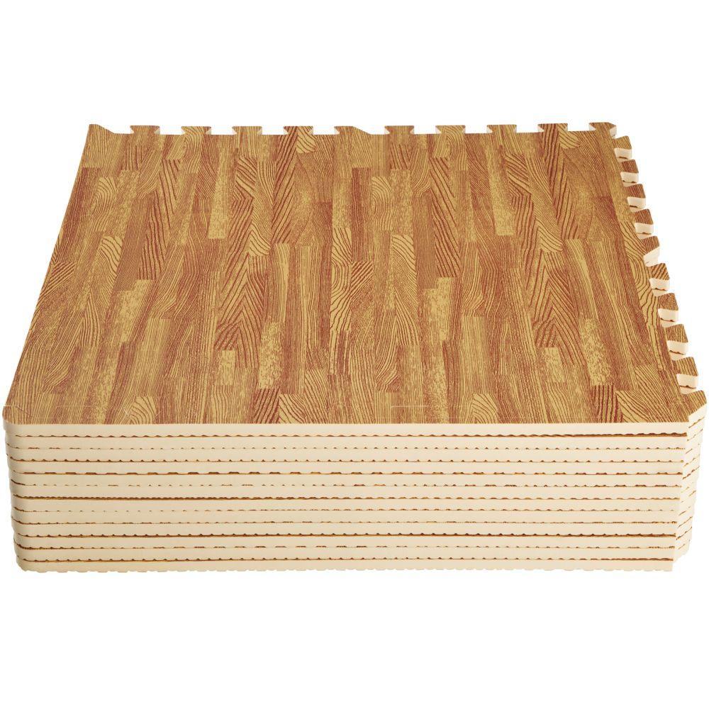 Set di 12 tappetini sportivi stampati in legno EVA con piastrelle quadrate 08_0000433