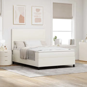 Letto a molle Crema e Bianco 160 x 200 cm Tessuto in Cords 3337565