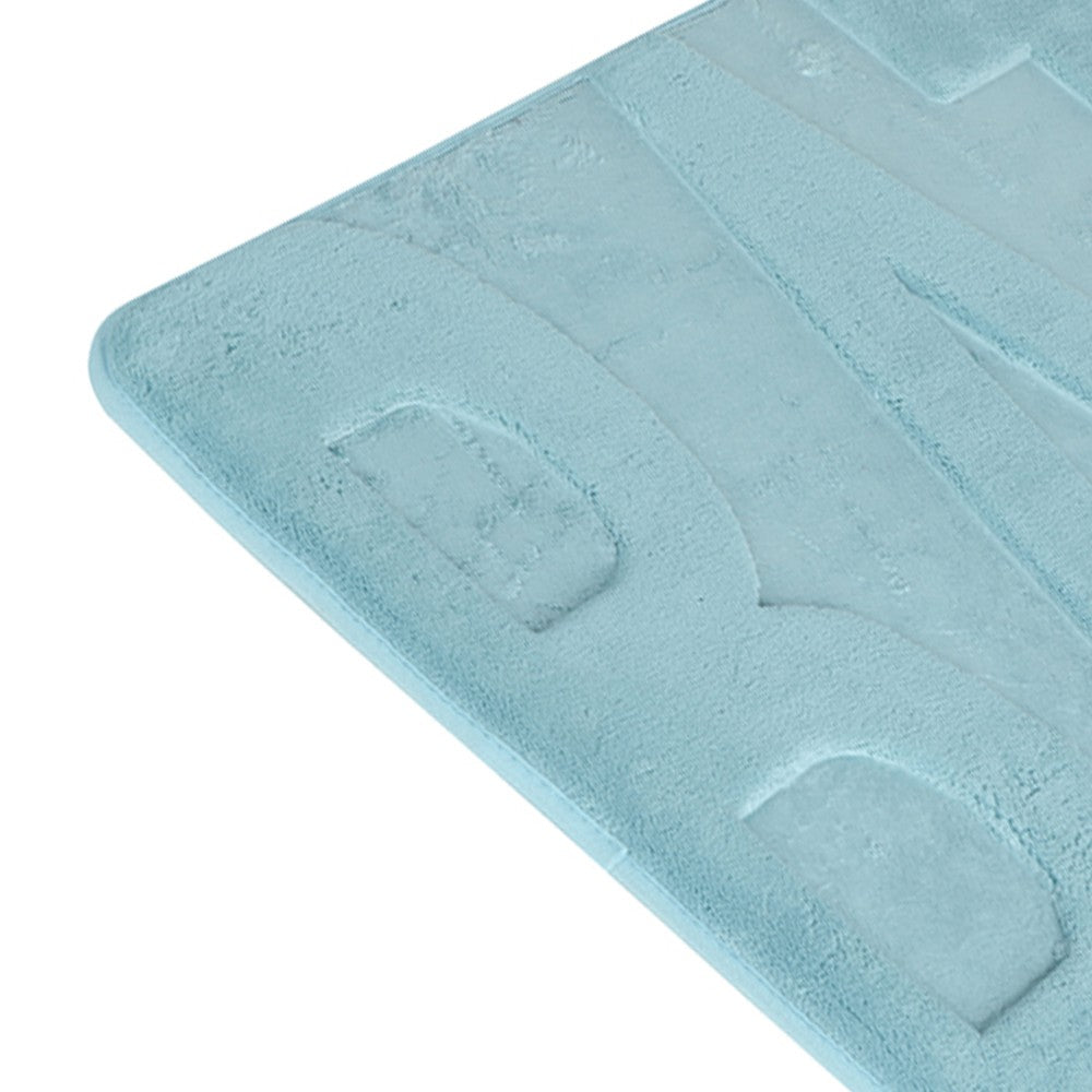 Tappeto memory foam azzurro chiaro 45x75 cm