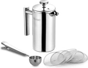 Caffettiera a pressione in acciaio inossidabile a doppia parete isolata - 1000 ml