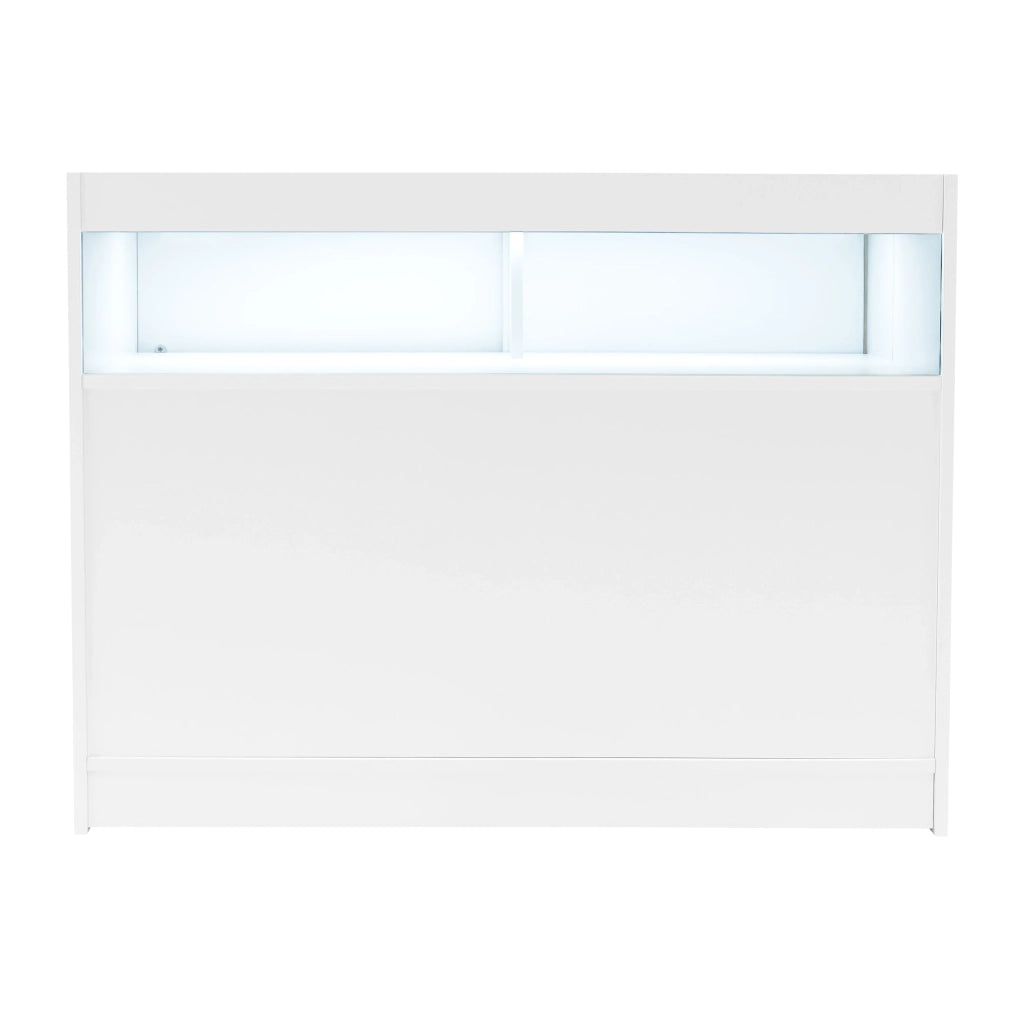 Set Banconi Negozio Bianco Luna LED B1200 CM60 TB60 con Serrature e Vetrina