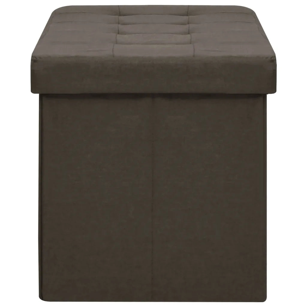 Cassapanca Pieghevole Marrone Scuro in Simil Lino 338794