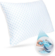 Piuma da letto regolabile con granuli di gel 70 x 50 cm - Supporto e cuscino per il collo per sonnambuli - Respirabile e confortevole