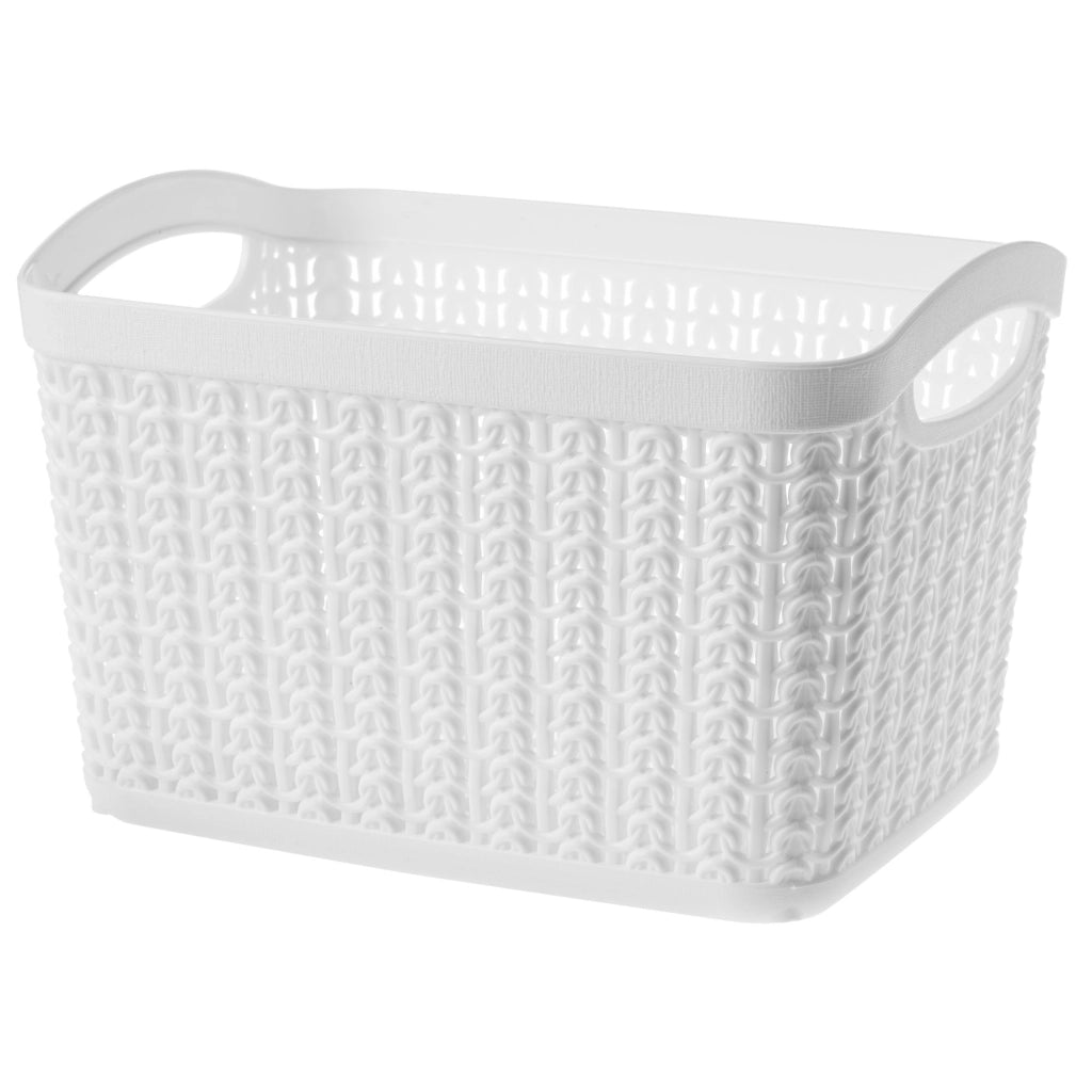 Contenitore portaoggetti KADAX da 3,3 litri, cestino organizer in plastica bianca