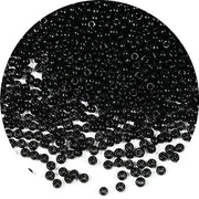 Kralen in vetro 2 mm, nero, 9000 pezzi, 100 gram, 12/0 piccoli per la creazione di gioielli, orecchini, bracciali e collane (nero)