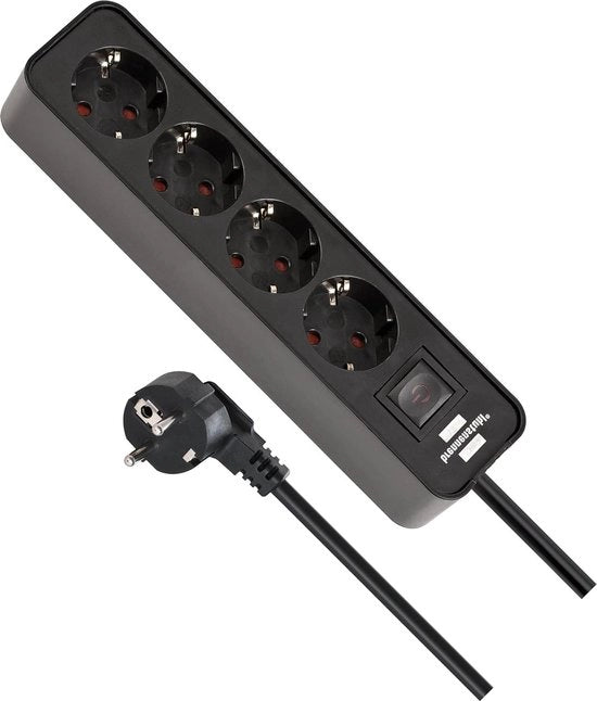 Scatola di alimentazione senza USB 4-fasi nera 1,5m - Disegno super-solido