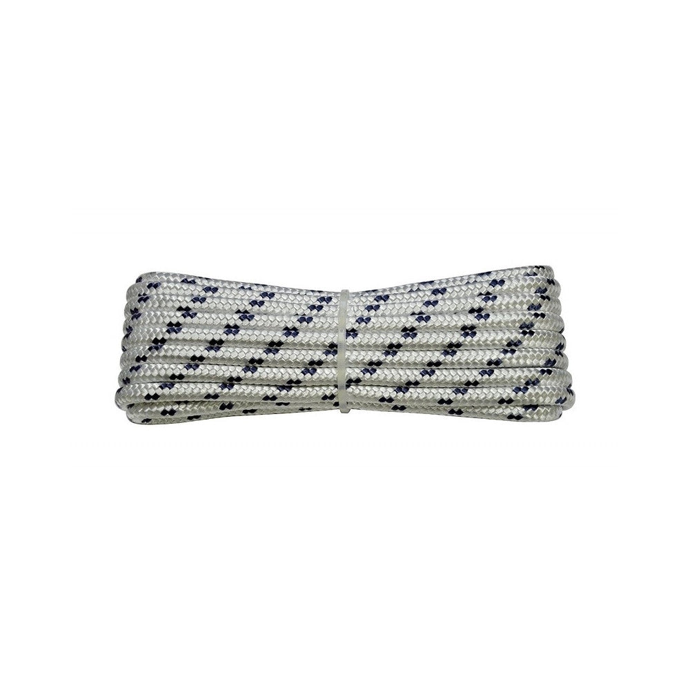 Trade Shop - Fune Nylon Multiuso Intrecciata Bianco Nero Nautica 8mm 15mt Corda Intrecciata -