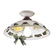 Plafoniera Classica Napoli Metallo E Ceramica Nero Sfumato Rame 1 Luce E27