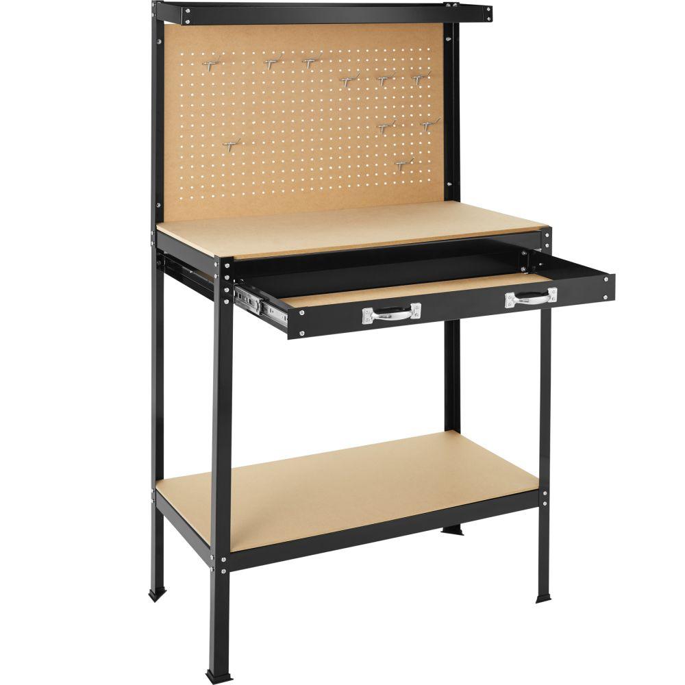 Banco da lavoro per officina fai da te in acciaio nero 80 cm 2308183